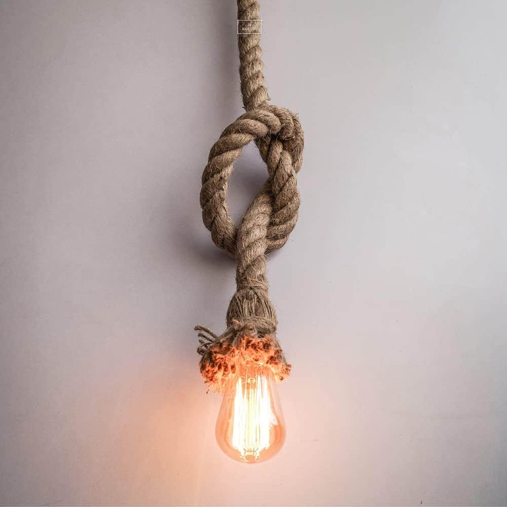 Cluc Beige Jute Pendant Light - Semi Flush Mount