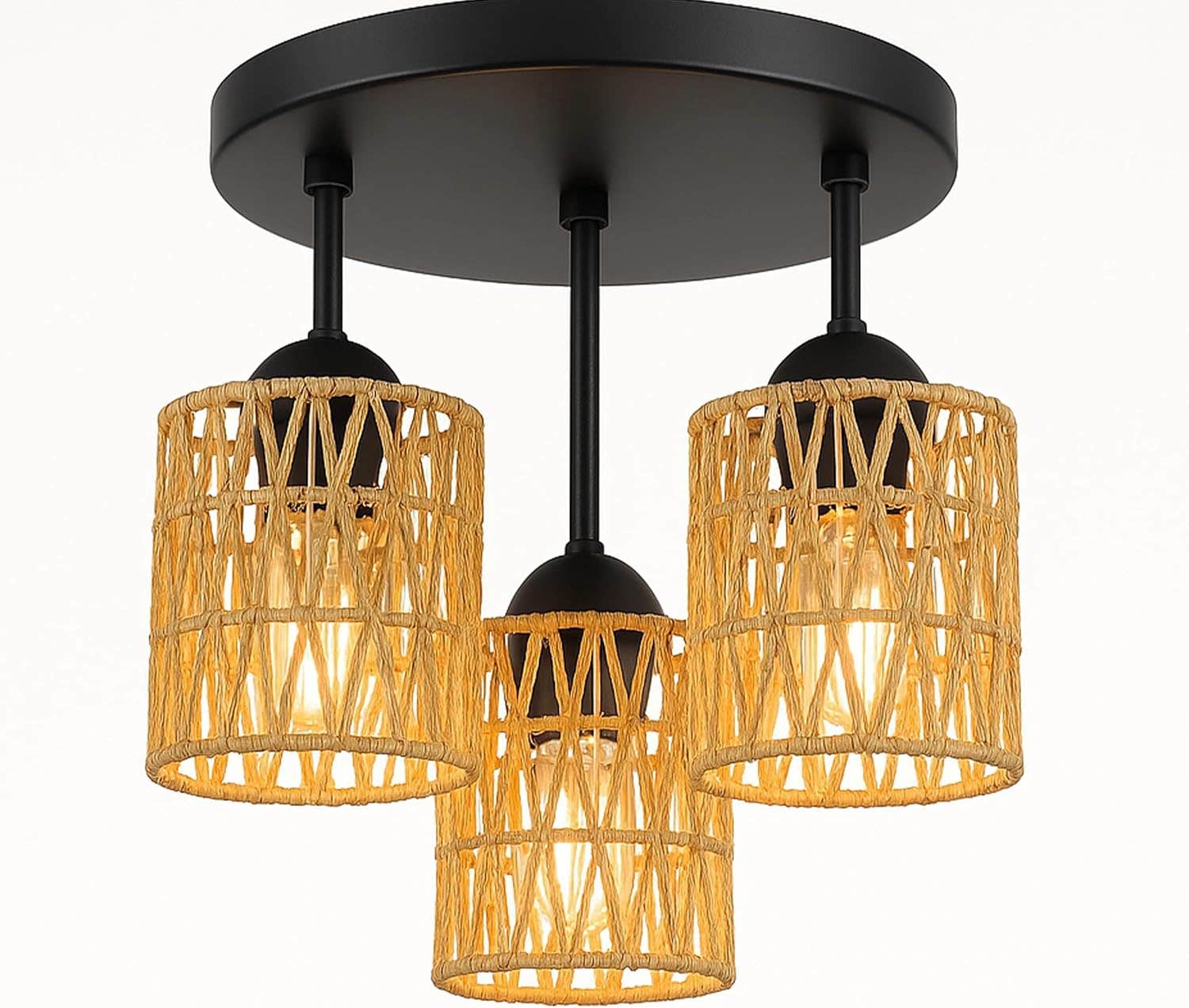 Generic Justin 3 Brown Beige Clay Chandelier Ceiling Lamp - Mishkah Lighting