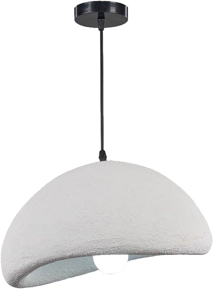 Modern White Fiberglass Chandelier | E27 Bulb, Adjustable Hanging Wire