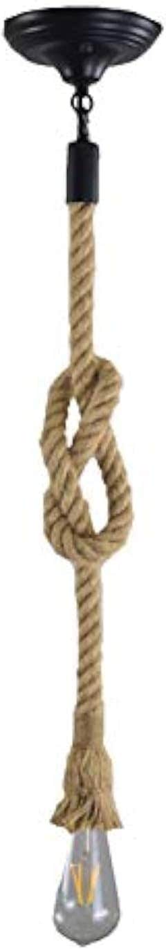 Hemp Rope Pendant Lights 1 Light LED Ceiling Pendant in Natural Rope Cafe and Restaurant Retro Pendant Lights