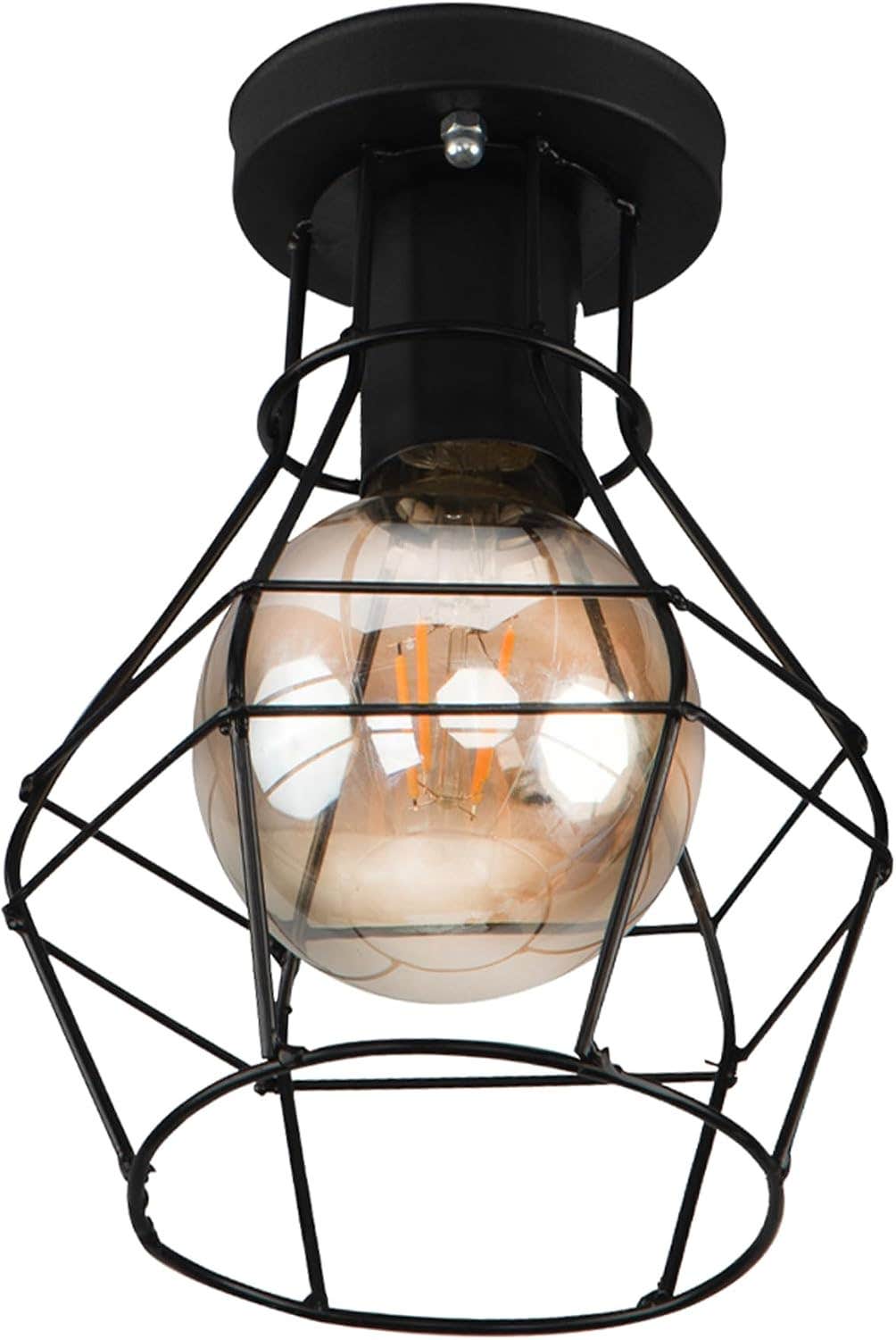 Ceiling Lamp Bomb 1 Bulb Black