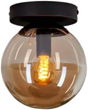 Mushkah Lighting Modern Glass Globe Ceiling Lamp__ Amber