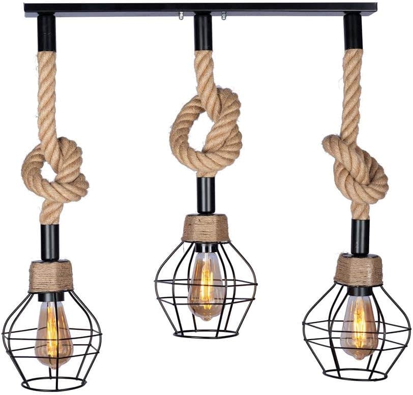 60x60 Ceiling Lamp Linen Rope RL-CP-007