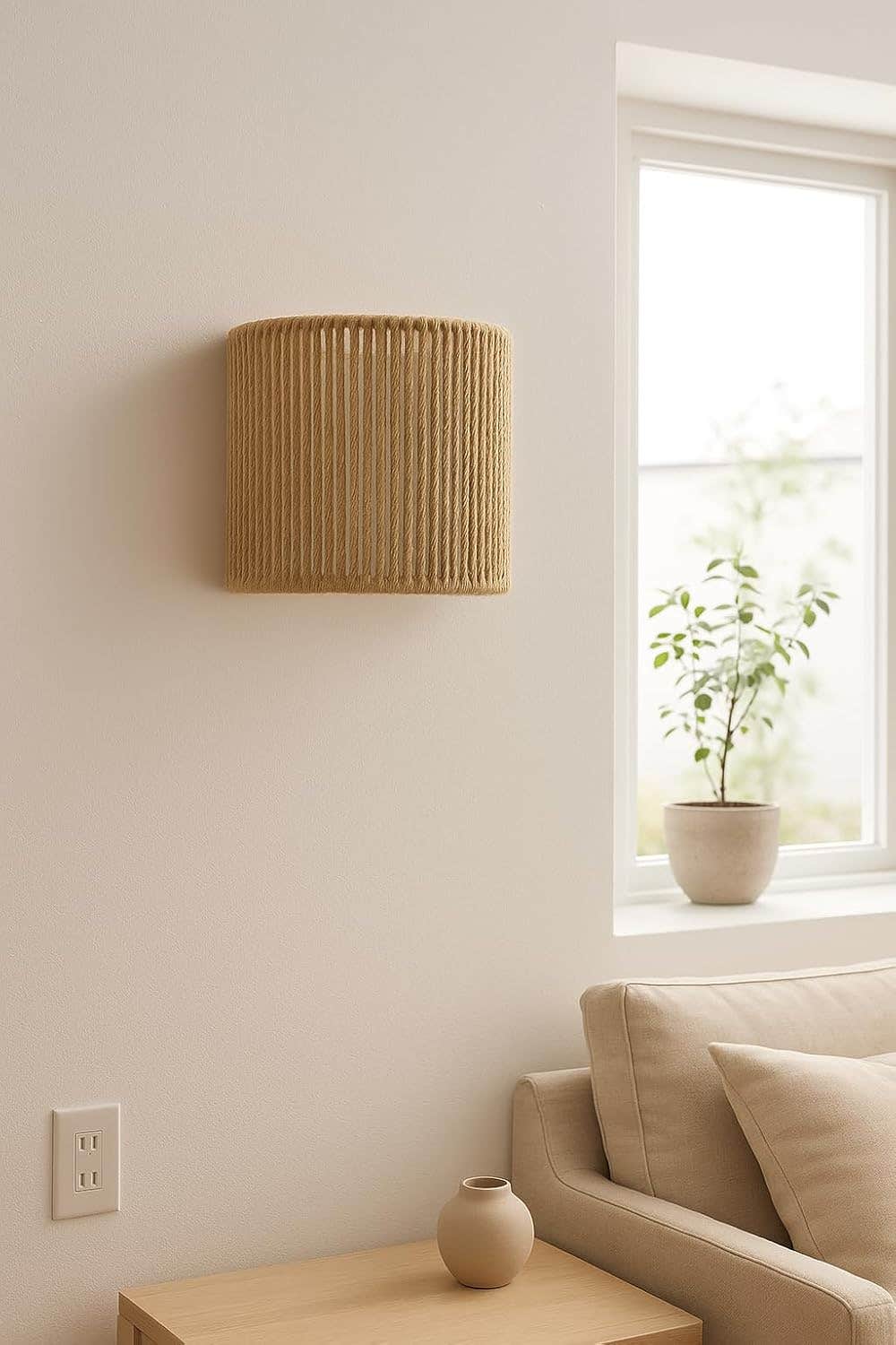 Mishkah Lighting Natural Rope Half Round Wall Applique