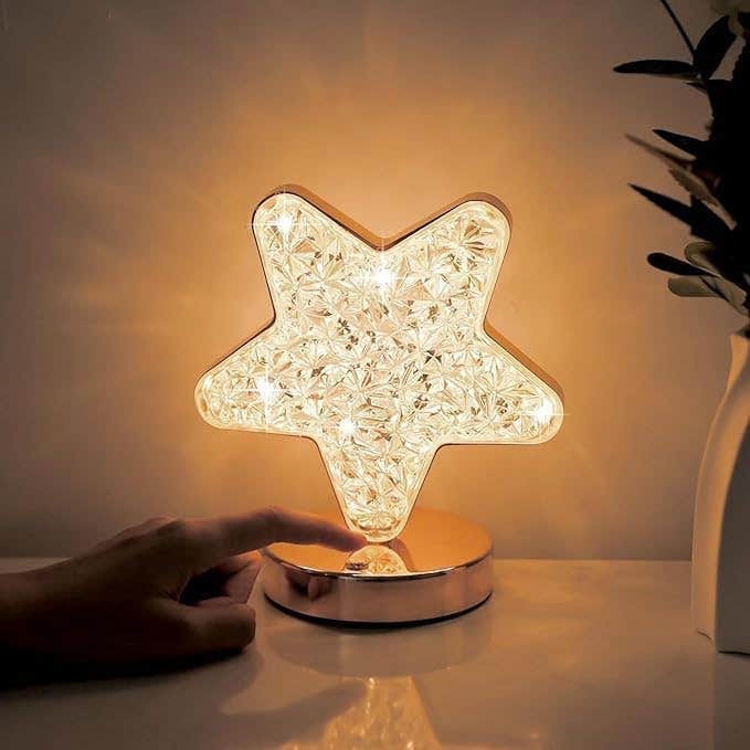 Star Table Lamp, LED Night Light, Star Table Lamp with Touch Control, Elegant LED Night Light, Warm Ambient Lighting for Bedroo