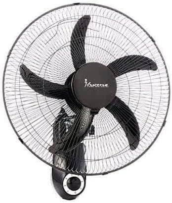 I Home 18 Inch Black Wall Fan - 3 Speeds, Adjustable Height
