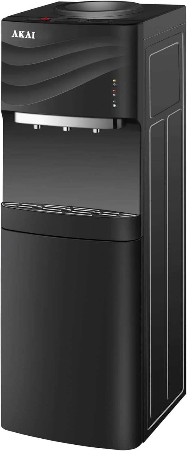 AKAI Floor Standing Water Cooler - Hot, Cold & Normal - Metal - Top Load