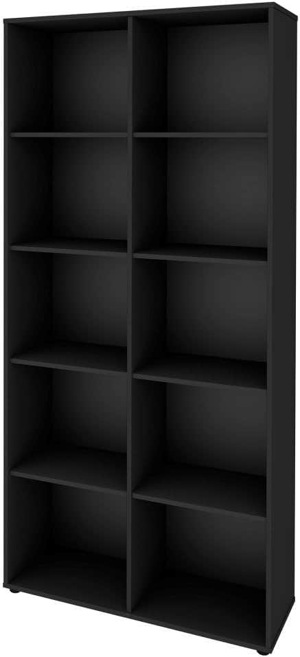 Artany Clean Bookcase 900X1878, Black, W 90 X D 29.8X H 187.8 cm.