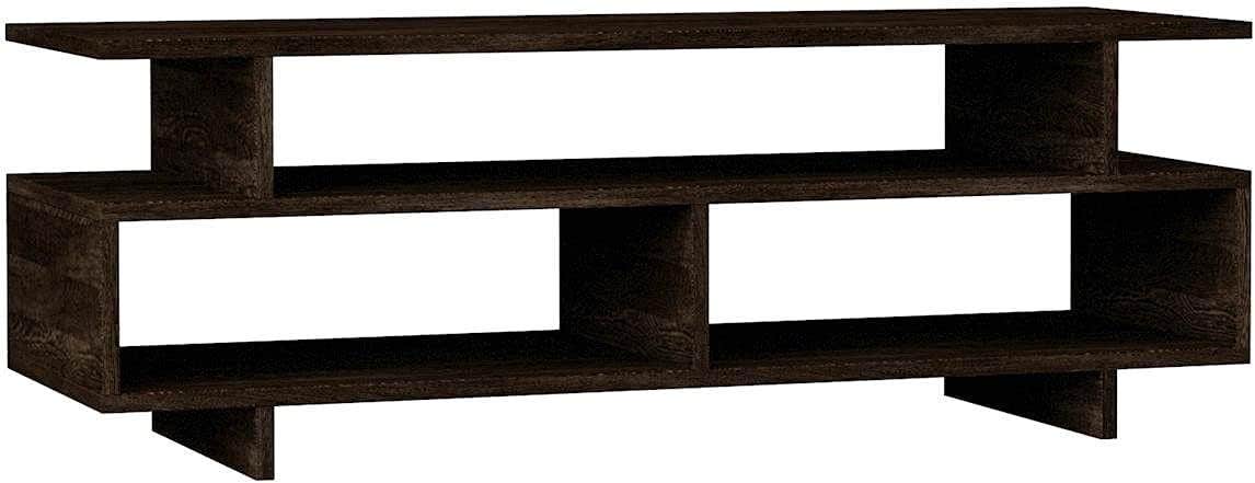 Homemania Dark Brown TV Stand for Living Room - Modern Design