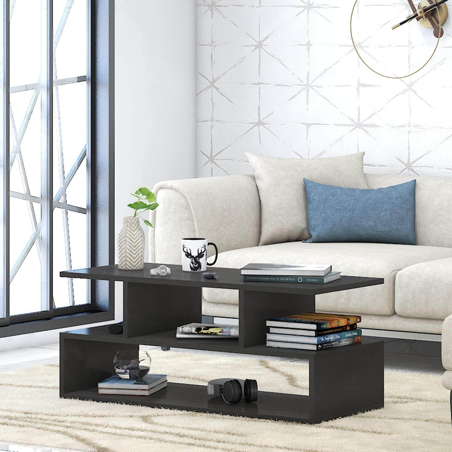 Klaxon Keelan Engineered Wood Coffee Table/Centre Table, Tea Table (Wenge)