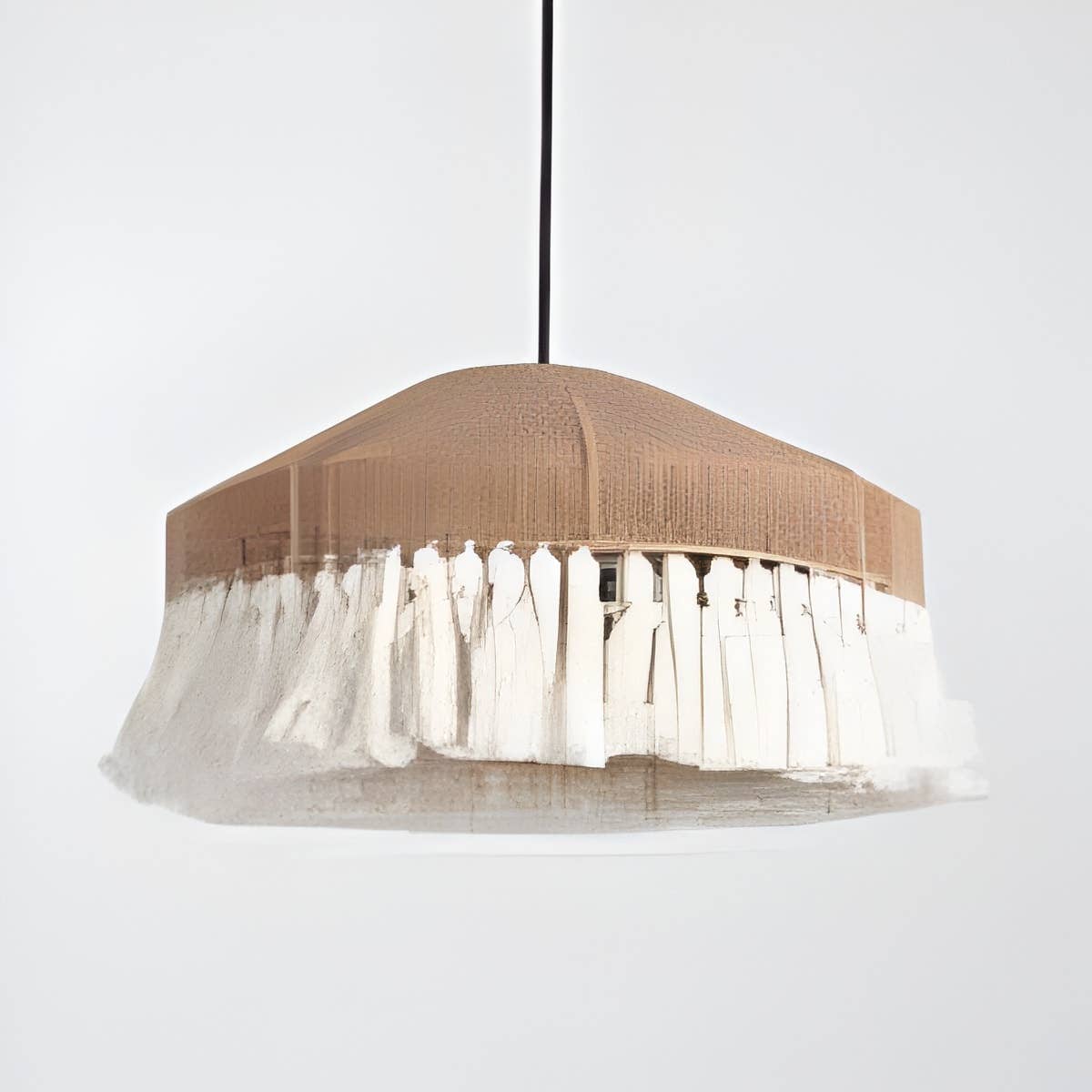 Mishkah Lighting Felica Bamboo Chandelier - Elegant 1 Bulb Beige - New