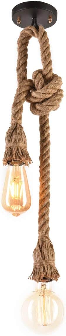 Cluc Beige Jute Chandelier - Semi Flush Mount