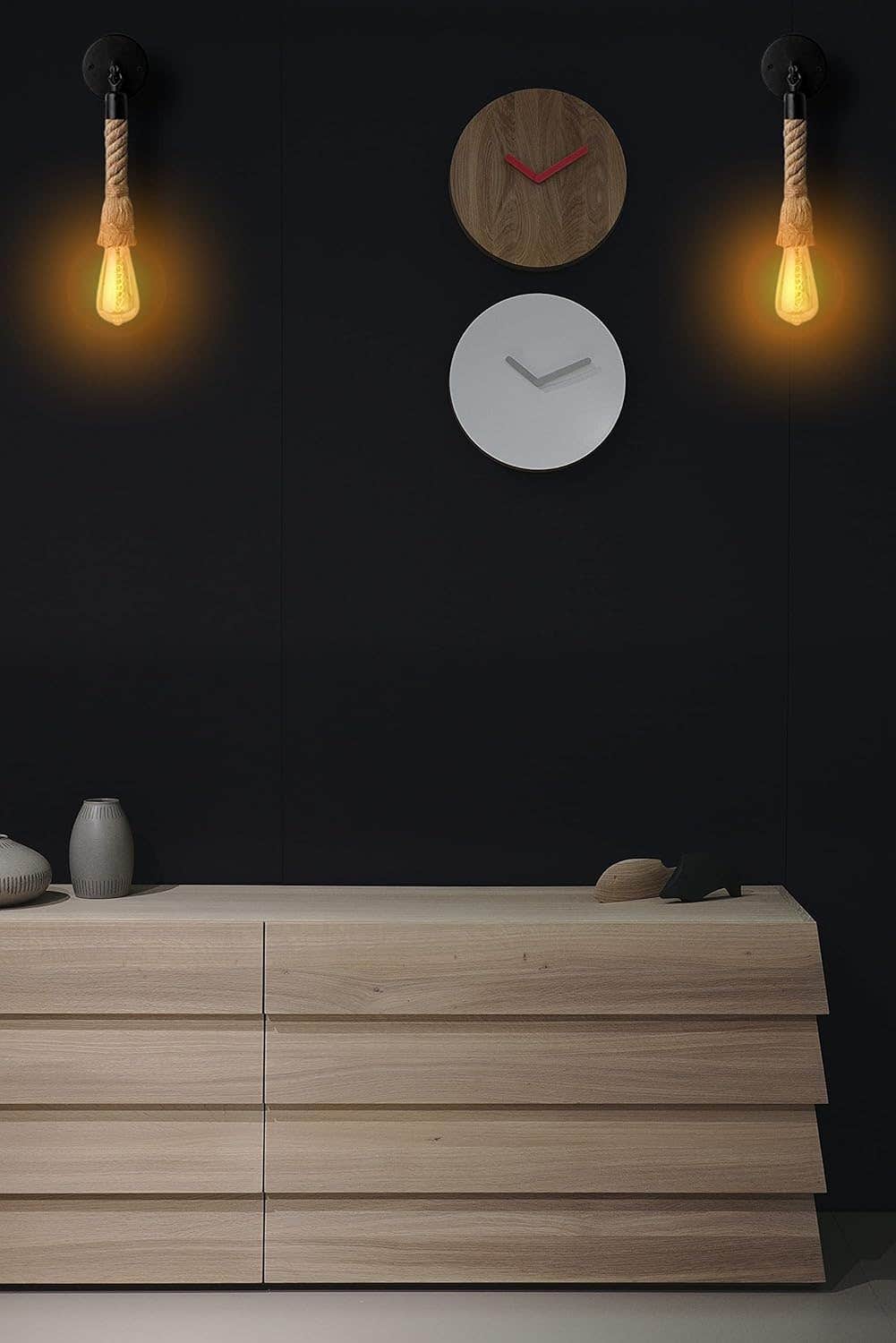 Modern Jute Wall Lamp with 2 Lightening Ropes - Energy Efficient