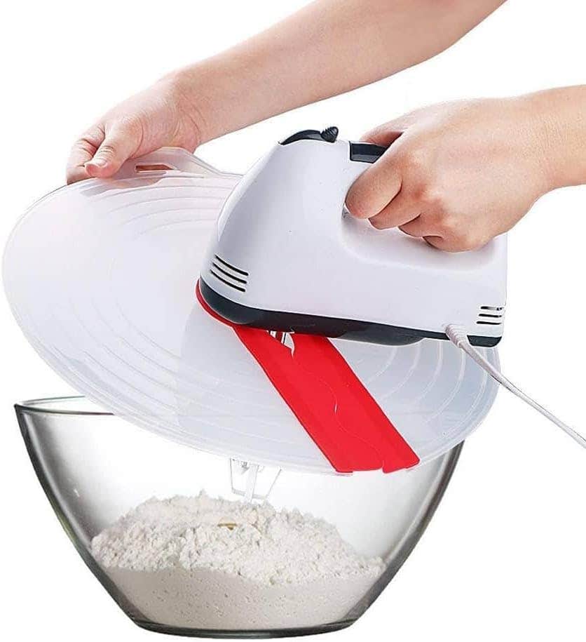 Stand Mixer Splash Guard Cover - Silicone & Plastic - Translucent White - 31 × 34 cm