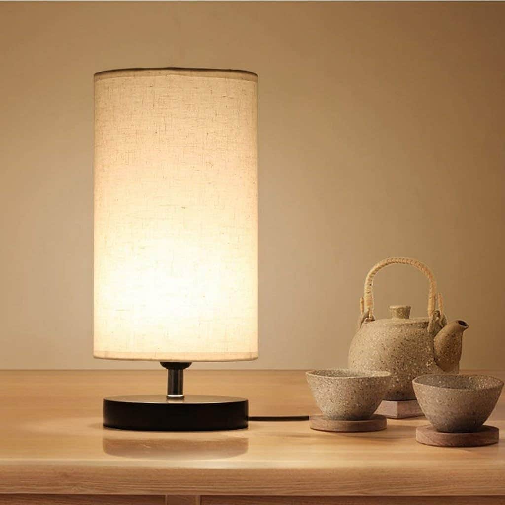Modern Beige and Black Table Lamp - Elegant Matte Finish - Mishkah Lighting