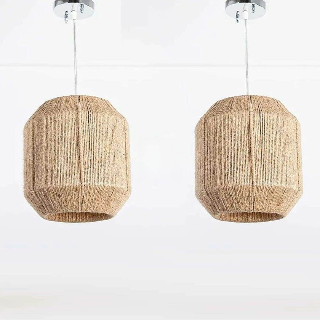 Bulbo Boho Beige Chandelier Lamp Set - 2 Pieces (Meshkah Lighting)