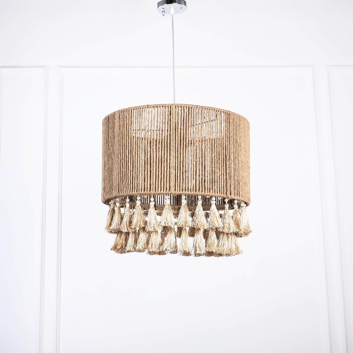 Beige Single Pendant Ceiling Light - Modern Design, Elegant Finish
