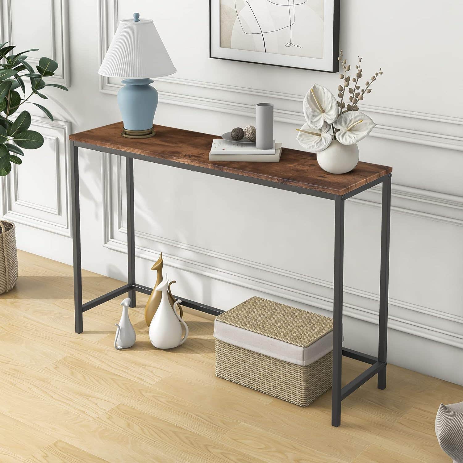 Console Table, Narrow Entryway Tables, Thin Sofa Table Behind Couch Table, Long Hallway Table