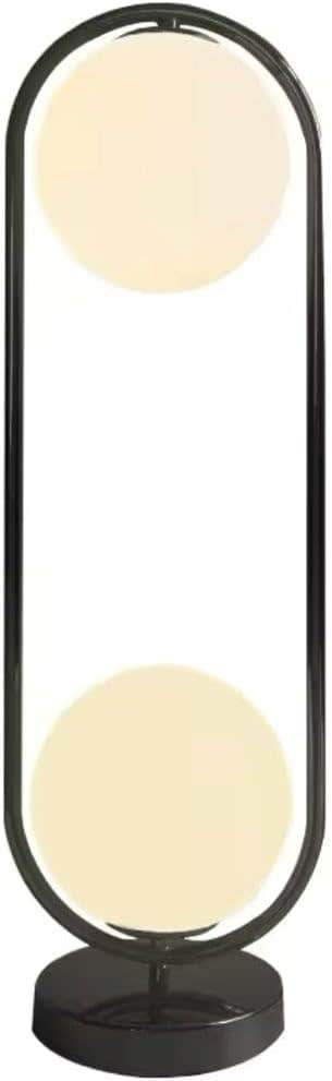 Mushkah Lighting Modern Table Lamp Double Globe Design with Black Frame__