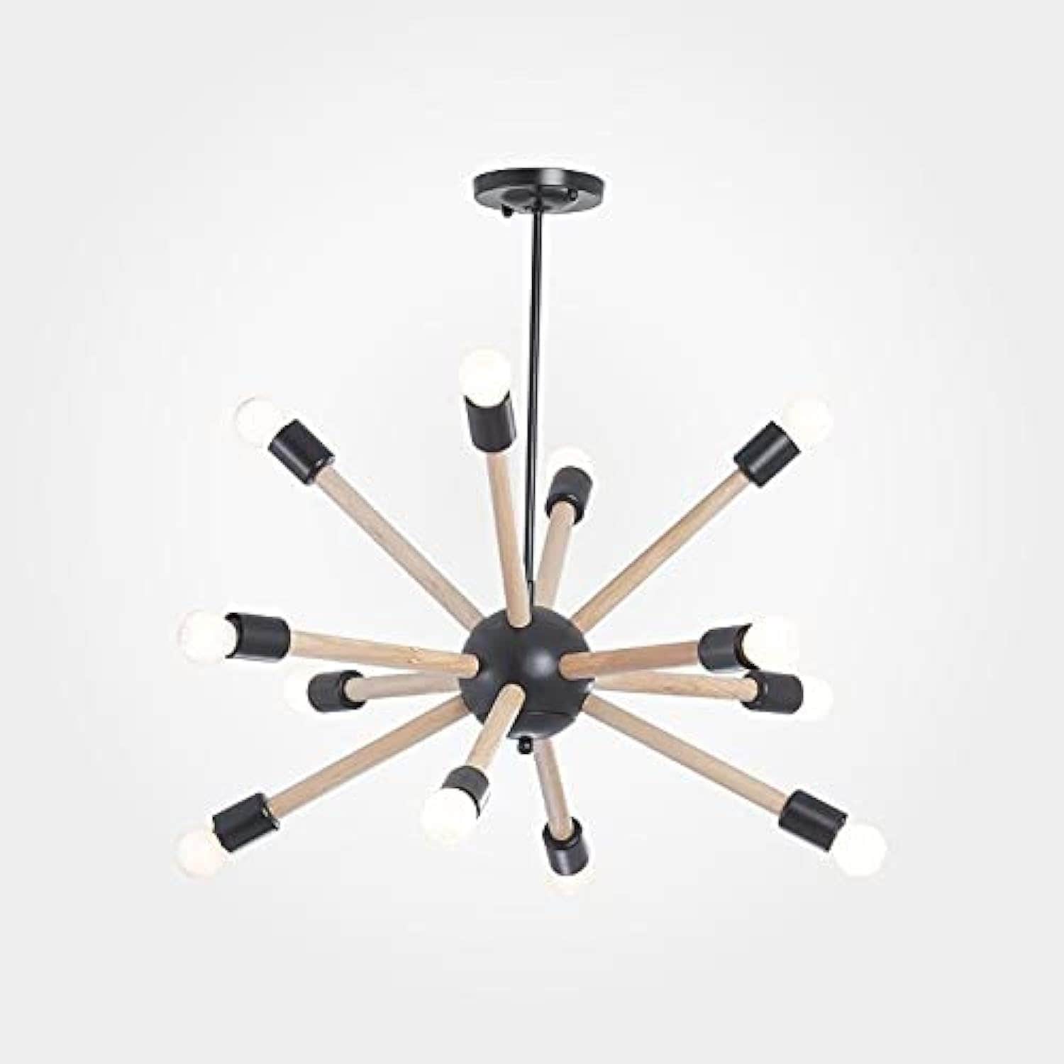 Modern Black Sun Lamp Pendant Light Fixture - Energy Efficient, Semi Flush Mount