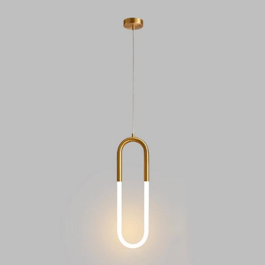 Metal and Acrylic Gold Ceiling Lamp - 10x150cm