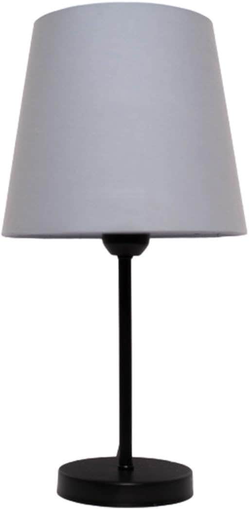 Mishkah Lighting Elizabeth Grey and Black Table Lamp - Matte Finish, Metal Base, E27 Bulb Base