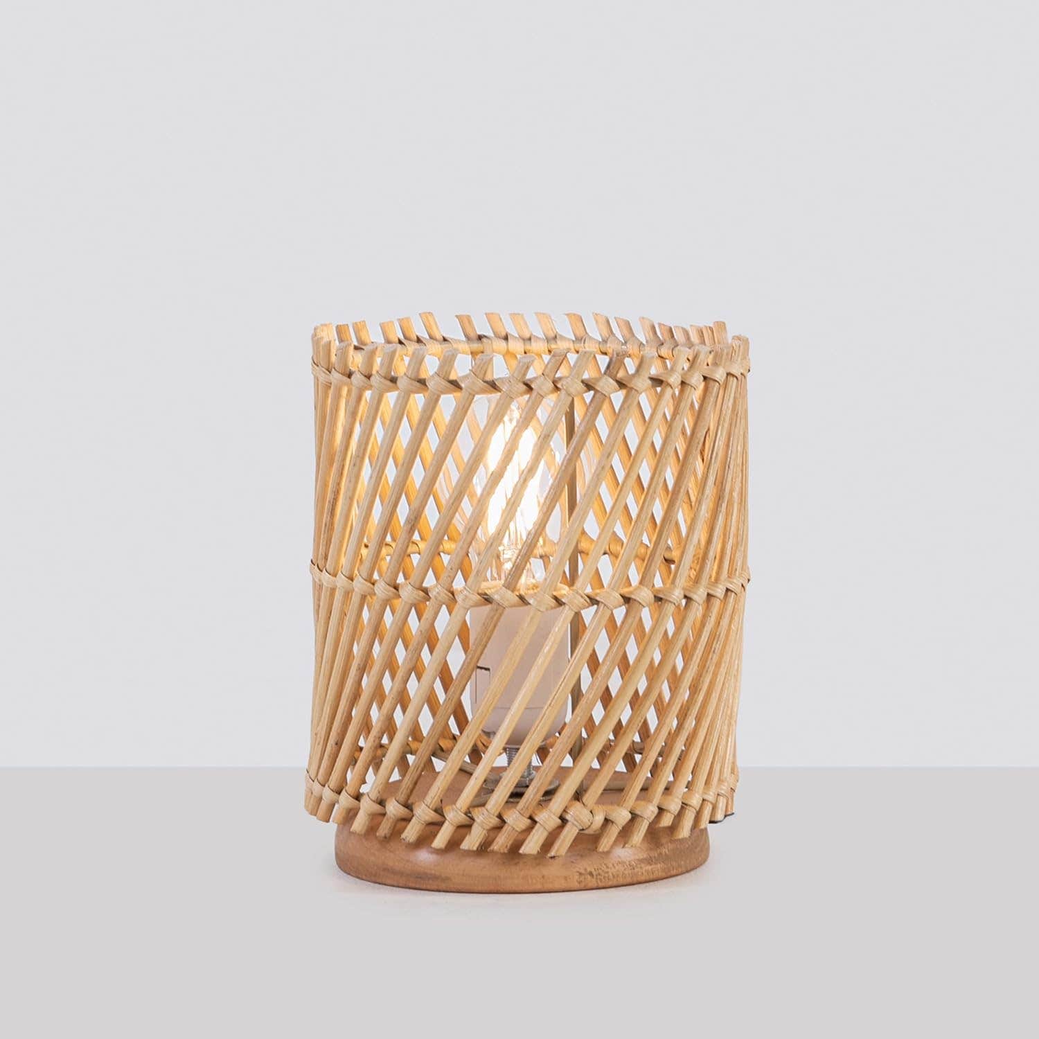 Boho Beige Floral Lampshade - Mishkah Portable Lighting
