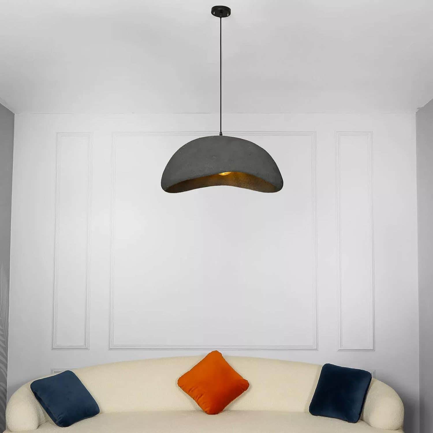 Generic Beige Clay 12" Fiber Pendant Chandelier - Mishkah Lighting