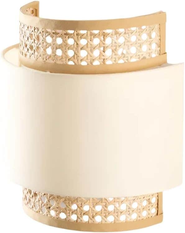 Meshkah Lighting Beige x White Wall Lamp - Rustic Style - Mounting Hardware Included