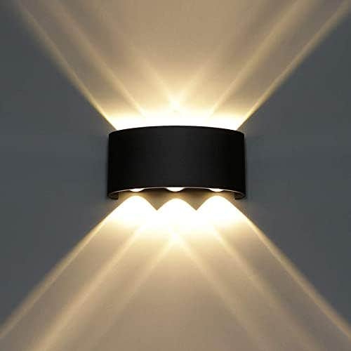 BRIGHT PICK 6W LED Outdoor Up Down Wall Light - Warm White - Energy Efficient - Water Resistant