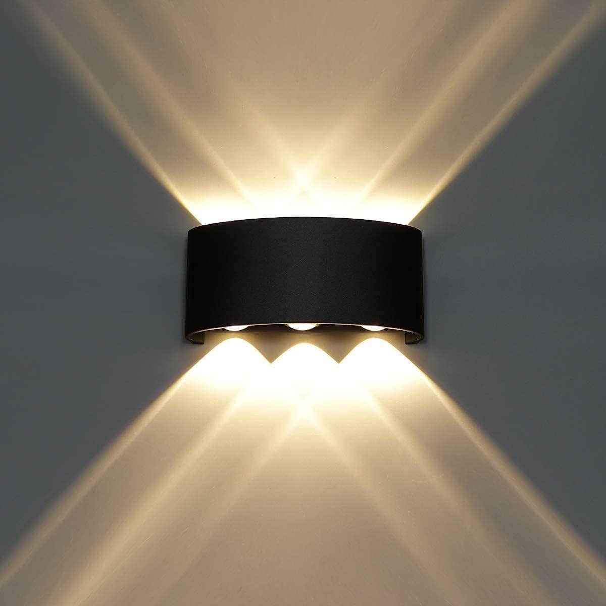 RENTALITE 6W Up Down Outdoor Wall Light - Warm White, Pack of 4