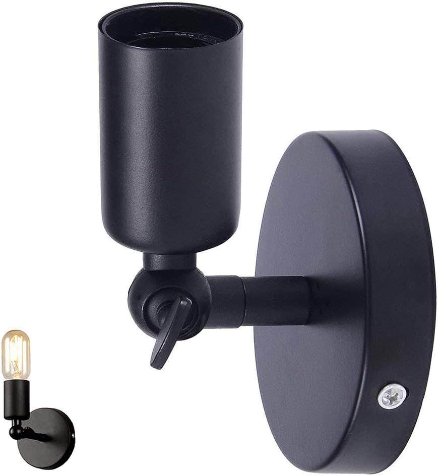 HTRUIYATY Vintage Industrial Black Wall Lamp - Retro Style, E27 Edison Screw, 60W
