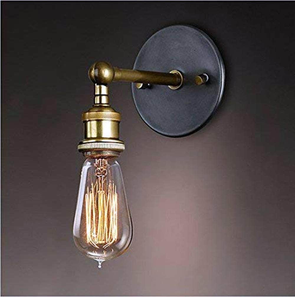 FLYFLY Vintage Brass Wall Sconce | Adjustable Angle | Industrial Style | E27 Bulb | 60W Retro Lamp