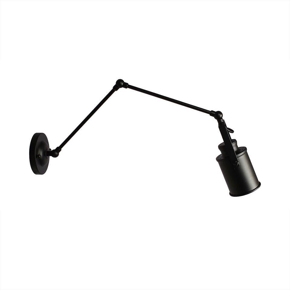 Generic Industrial Adjustable Black Metal Wall Lamp - Long Arm Mechanism