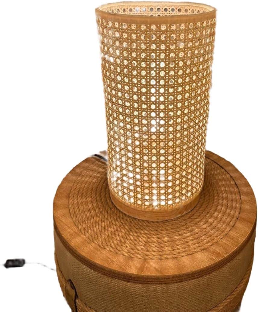 Meshkah Lighting Bohemian Bamboo Table Lamp - Matte Finish, E27 Bulb Base - 10x10x10 cm