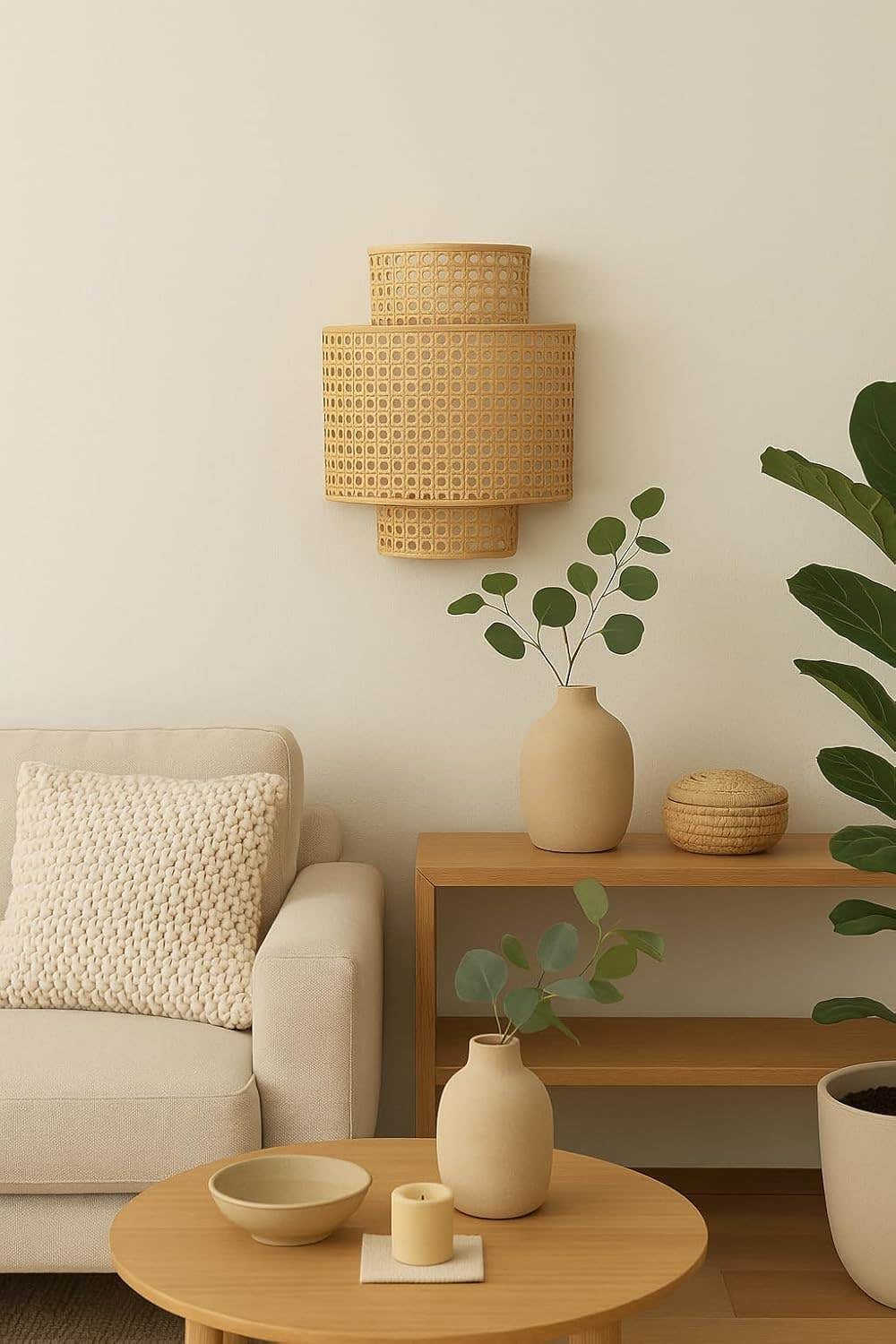 Natural Bamboo Double Wall Applique - Modern Design