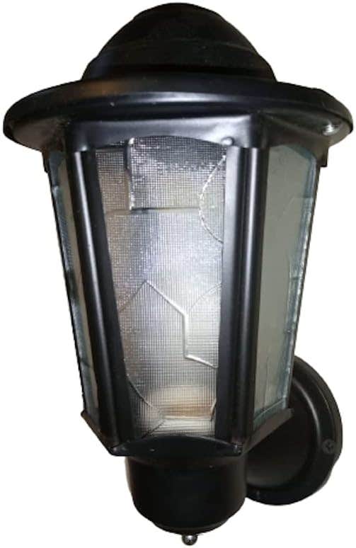 Metal Wall Lantern for Gardens, Homes, Corridors - Black Metal Body, Fluorescent Light, Corded Electric - Mishkah Lighting