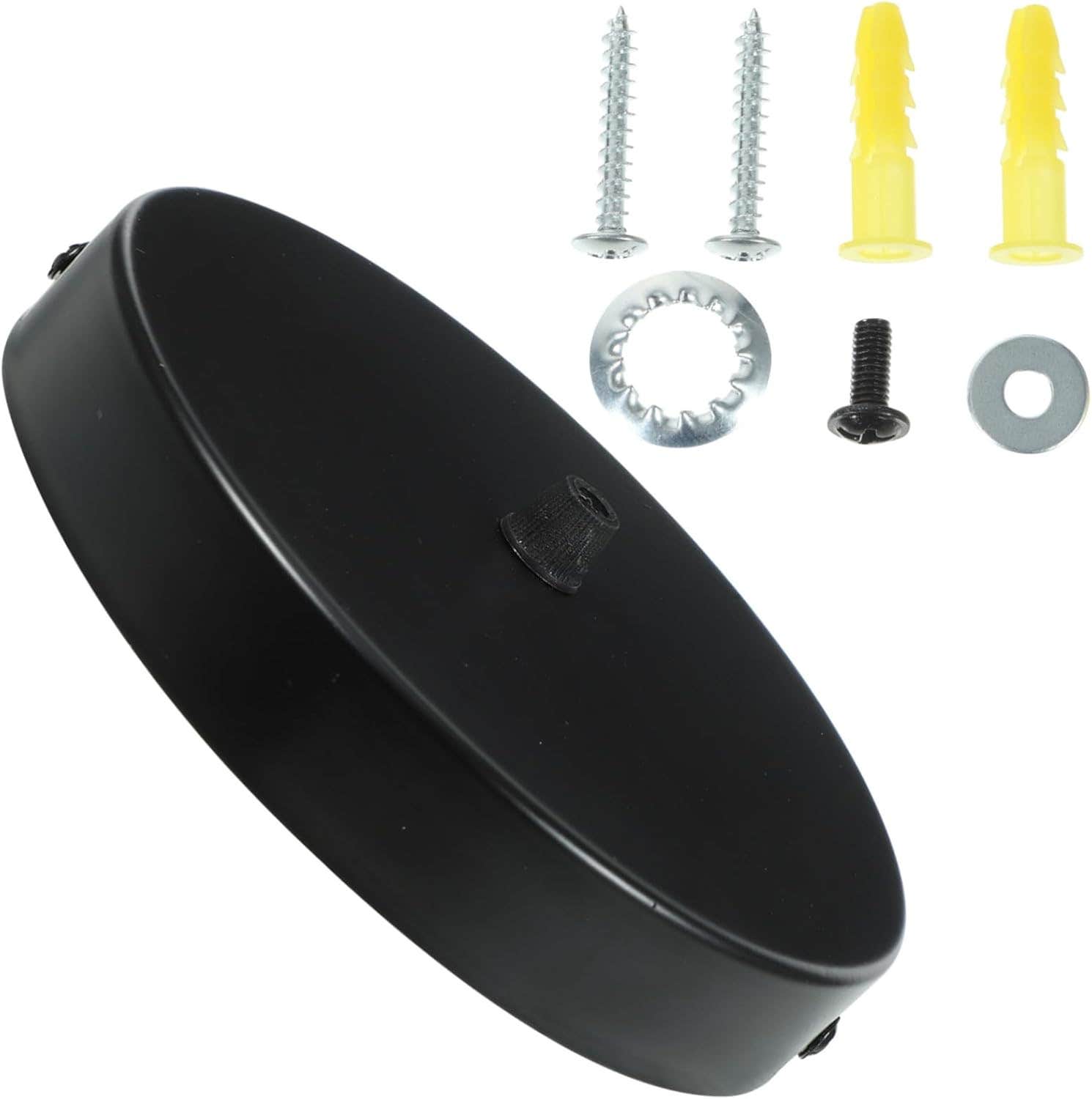 HOMSFOU Black Chandelier Canopy Plate Set - Round Lampshade