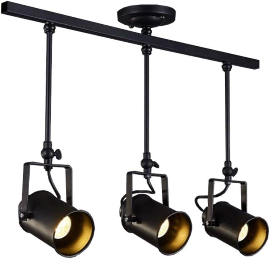 Meshkah Industrial Track Lighting with 3 Adjustable Spotlights - Metal - Ceiling Mounted