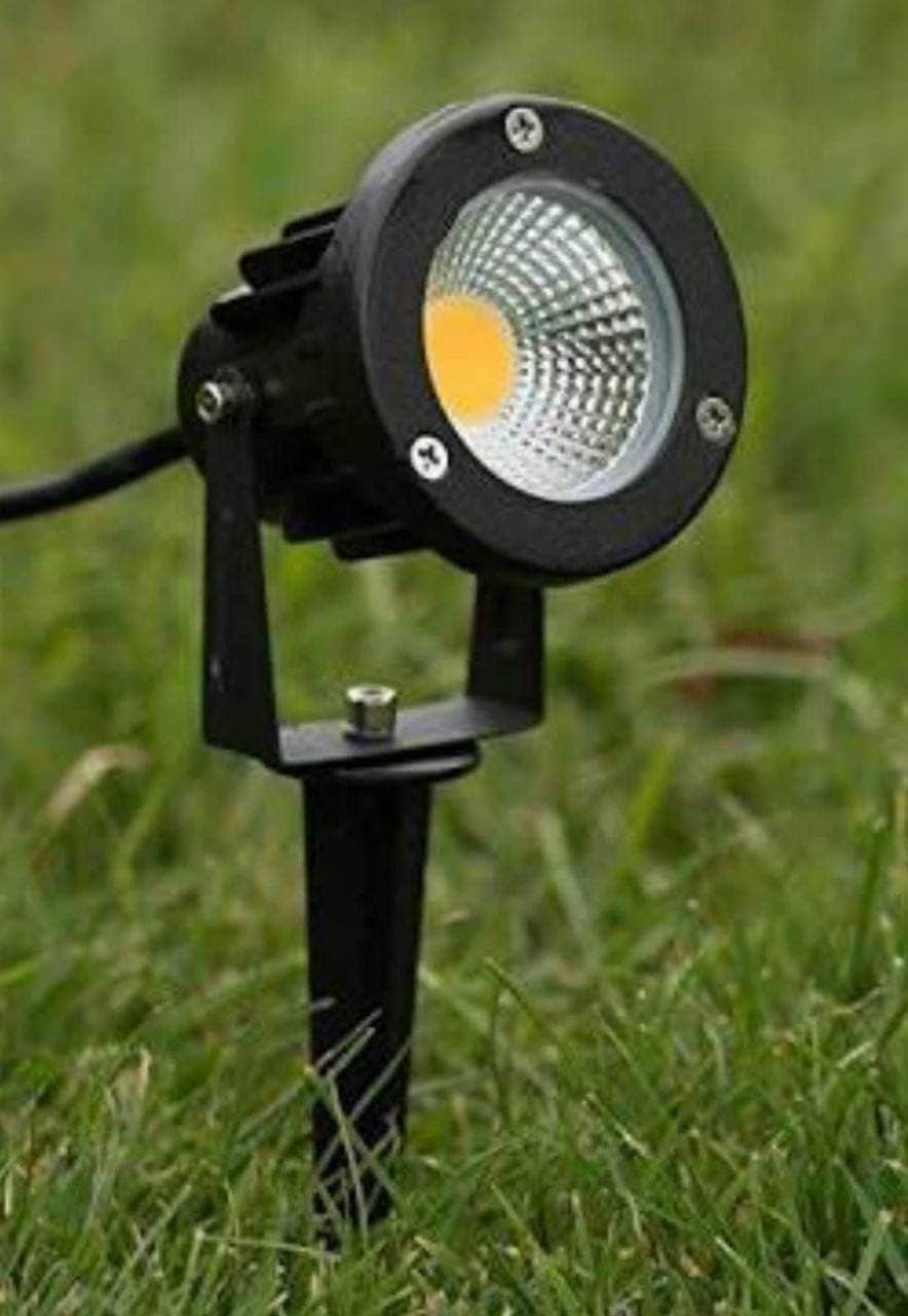 Adjustable Spike Garden Spot Light 5W Warm White - Waterproof - Black Metal