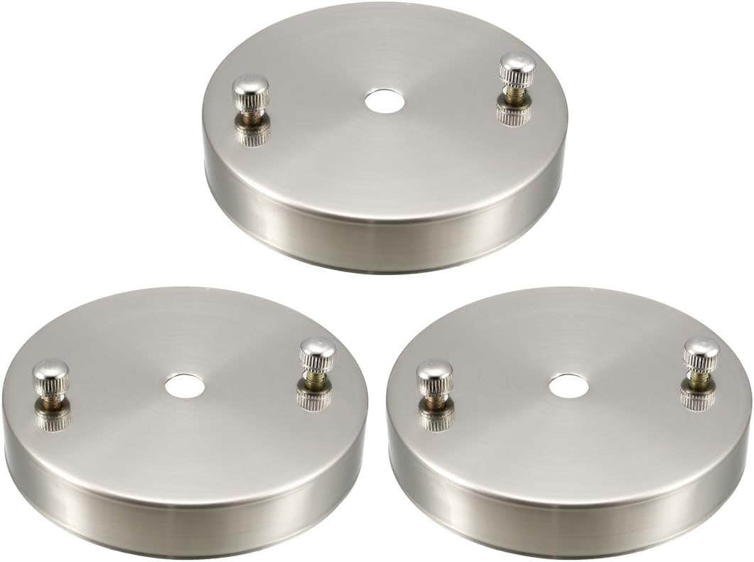 uxcell Retro Ceiling Light Plate Set - Nickel Iron Pendant Accessories - Pack of 3