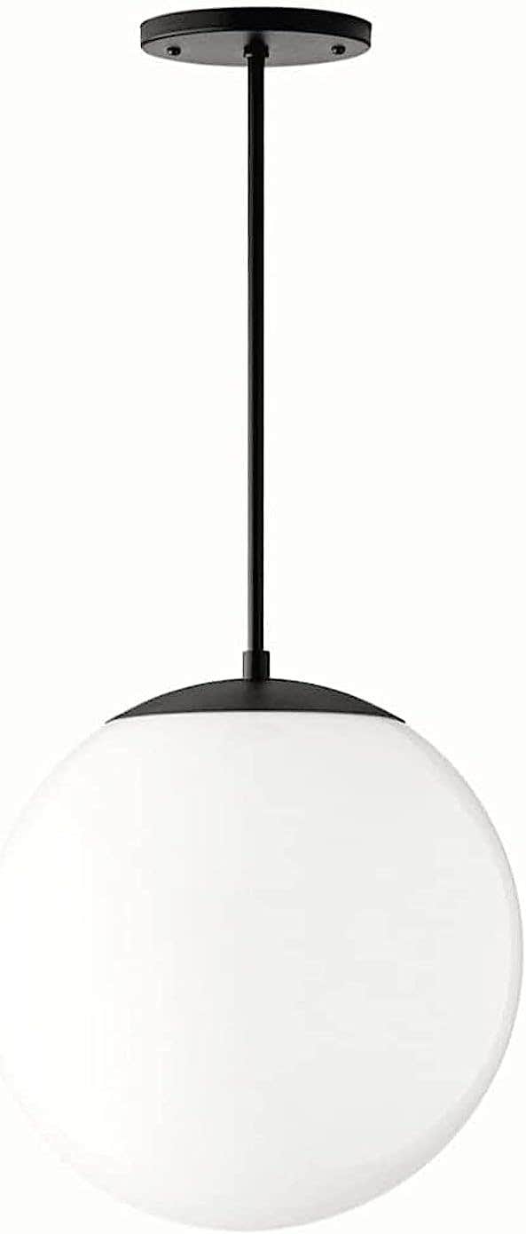 Glass Ball Pendant and Wall Lighting Unit with Metal Base - 15 cm