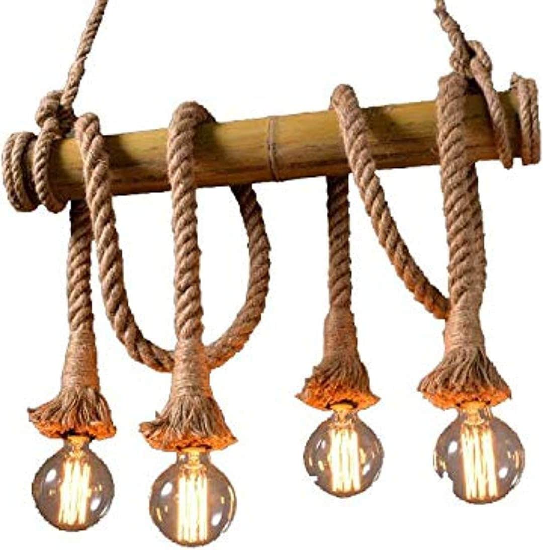 Bamboo Anchor Rope Vinatge Pendant Light - 4 Bulb