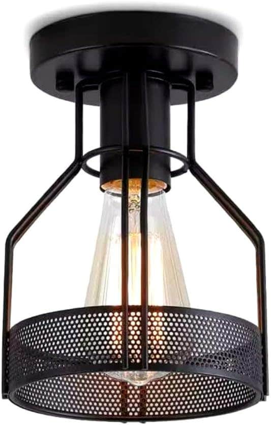 Generic Industrial Black Grid Ceiling Light Fixture - Modern Design
