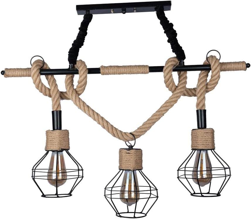 Modern Flax Rope Ceiling Light | Semi Flush Mount | 55x65 cm | Generic Brand