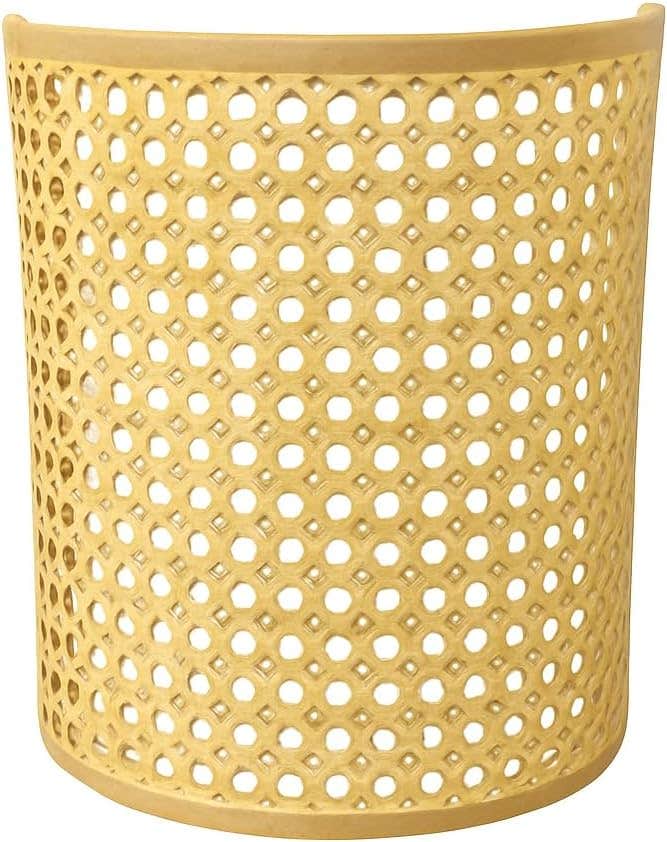 Modern Natural Wicker Wall Sconce Light | Beige Clay Color | 25x25 cm