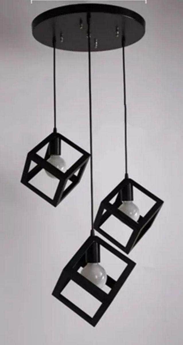 Sign 3-Quadrate Iron Pendant Light