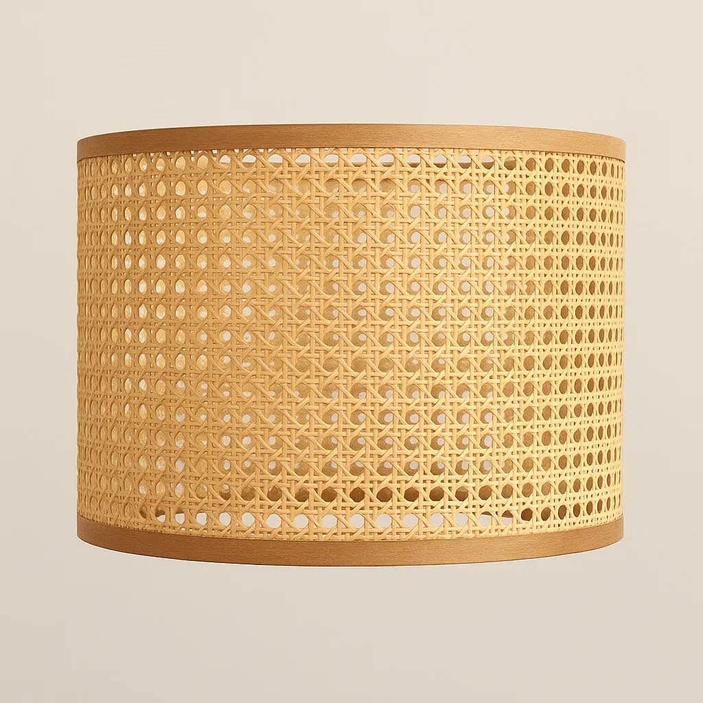 Modern Natural Straw Round Lampshade | Beige Clay Color | Mishkah Lighting | In Stock