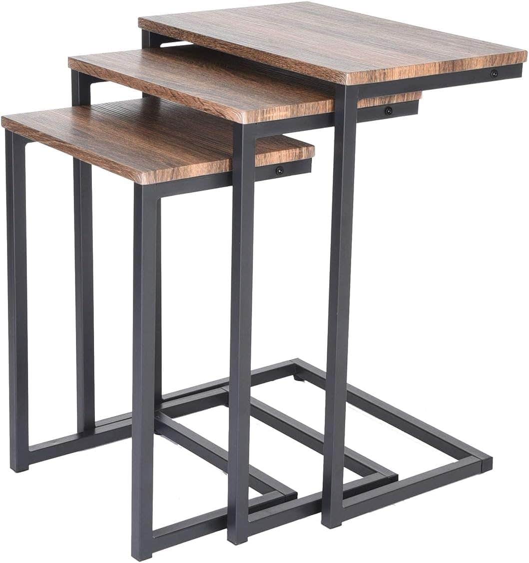 Woodx Nesting Side/End Tables Set of 3 Modern Rustic Stacking Accent Furniture