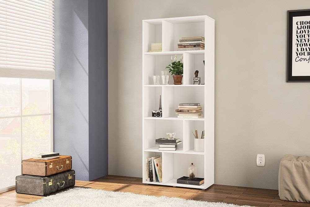 Politorno White MDF Xangai Bookcase - Modern Design